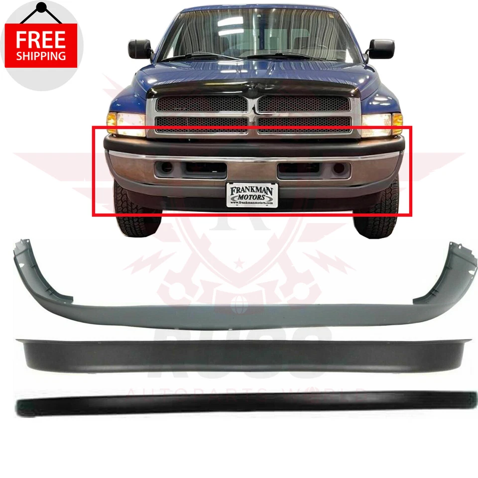 New Front Bumper Upper + Lower Cover+ Valance For 1994-2002 DODGE RAM 1500 2500 Foto 2 de 4