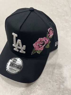 Los Angeles Dodgers WOMENS Pink Swarovski Bling New Era Adjustable Hat Cap Los Angeles Dodgers Sequin Pink Women main image 4