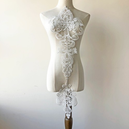 Abito Da Sposa Applicazione Ricamo Floreale Vintage Motivo - Foto 6 di 6