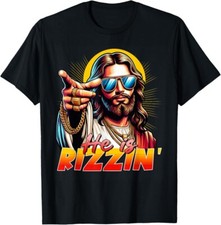 He Is Rizzin' Funny Jesus Christian Happy Easter Eggs Hunt T-Shirt