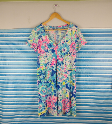 Lilly Pulitzer Peruvian Cotton Resort Vneck Shirt dress, Medium Summer dress, M - Afbeelding 1 van 6