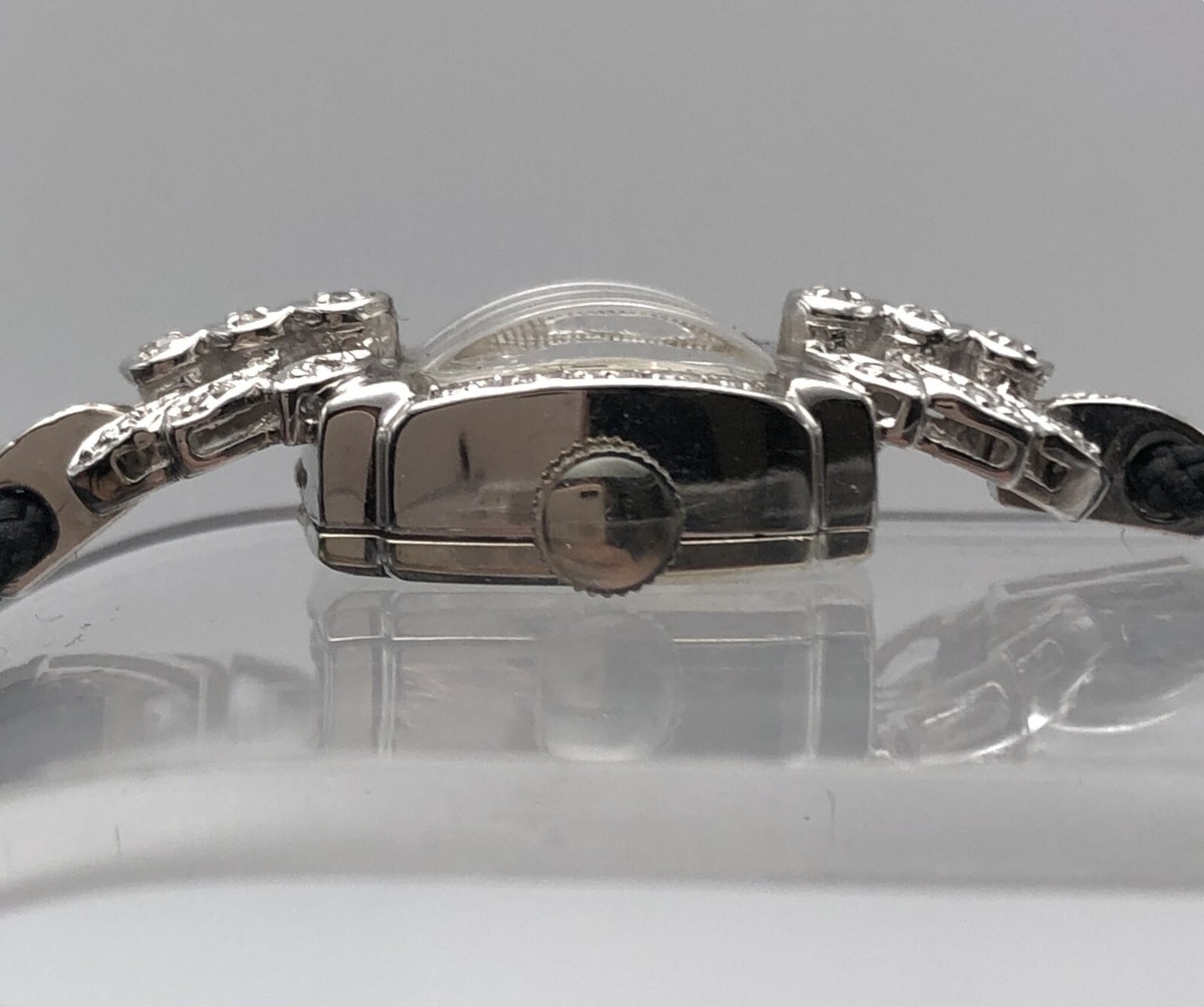 Vintage Ladies 14k White Gold, Helbros Watch with 0.25cts of
