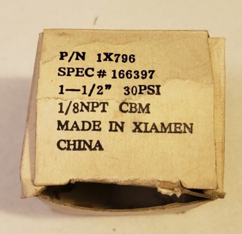 Ametek Pressure Gauge 0-30PSI P/N 1X796 1-1/2'' 30PSI 1/8NPT CBM  - Picture 4 of 5