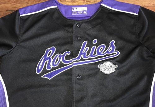 Colorado Rockies Black Stitched Sewn MLB Baseball Jersey Kids Youth XL (14/16) - Picture 3 of 7