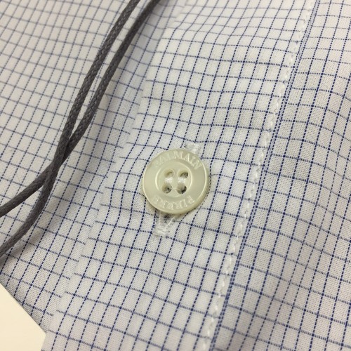 NWT $400 Pierre Balmain Men's White Micro Check Button Down Logo Shirt AUTHENTIC - Picture 7 of 12