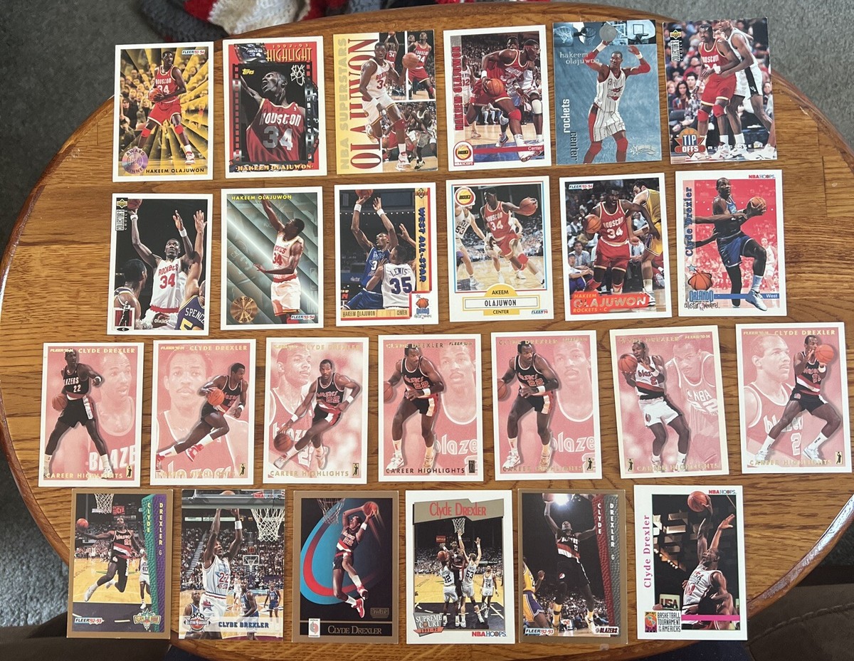 Hakeem Olajuwon & Clyde Drexler Basketball Card Lot | eBay