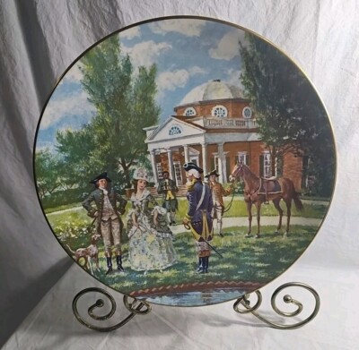 Gorham Collector Plate ''Monticello'' Southern Landmark Series Thomas Jefferson 
