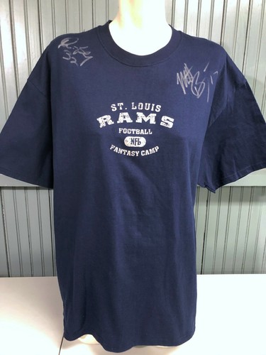 St. Louis Rams Fantasy Camp Signed Dre Bly Mitch Berger Tyoka Jackson XL T-Shirt - Picture 2 of 8