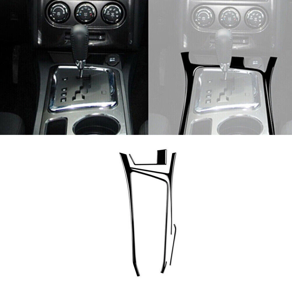 For Dodge Challenger 2008-2014 Piano Black Gear Shift Outer Frame Cover Trim 3*