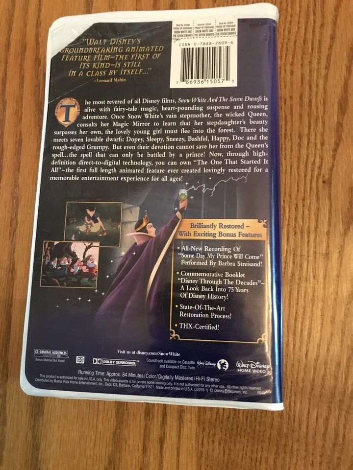 Walt Disney's Snow White and the Seven Dwarfs Platinum Edition VHS - Image 2 of 4