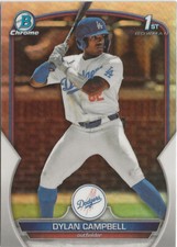 2023 Bowman Draft Chrome Dylan Campbell Refractor SP RC Los Angeles Dodgers