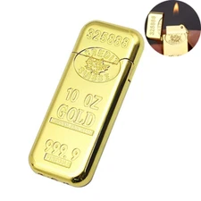 Bullion Cigarette Lighter Creative Metal Grinding Wheel Gas Gold Lighters