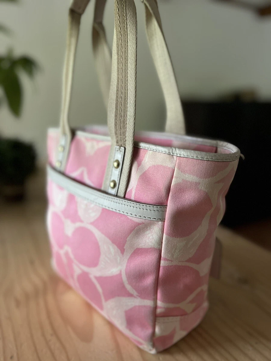 Pink and 2025 white coach bag
