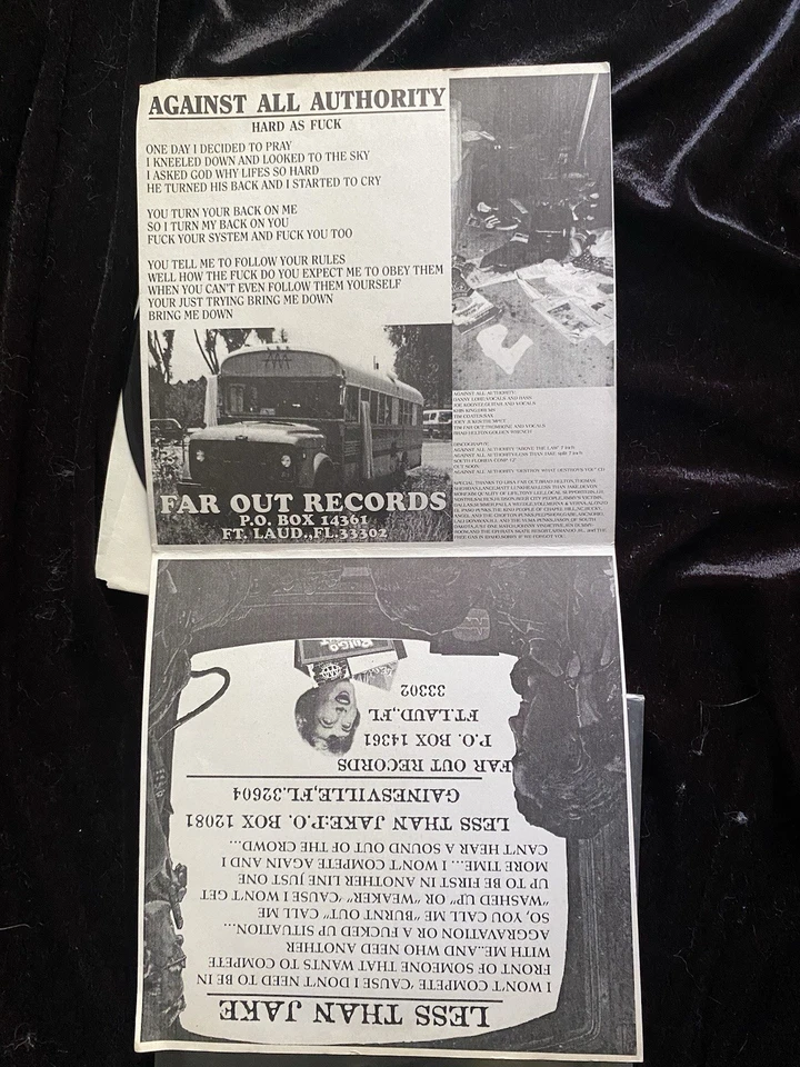 Less Thank Jake/Against All Authority Split 7”  Original Pressing - Image 3 of 4