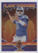 2022 Panini Phoenix Flame Throwers Purple 105/125 Jared Goff #FT-17 5x8
