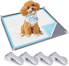 Dog Pee Pad Holder, 24" x 24" Silicone Dog Potty Tray, Puppy Pad Holder