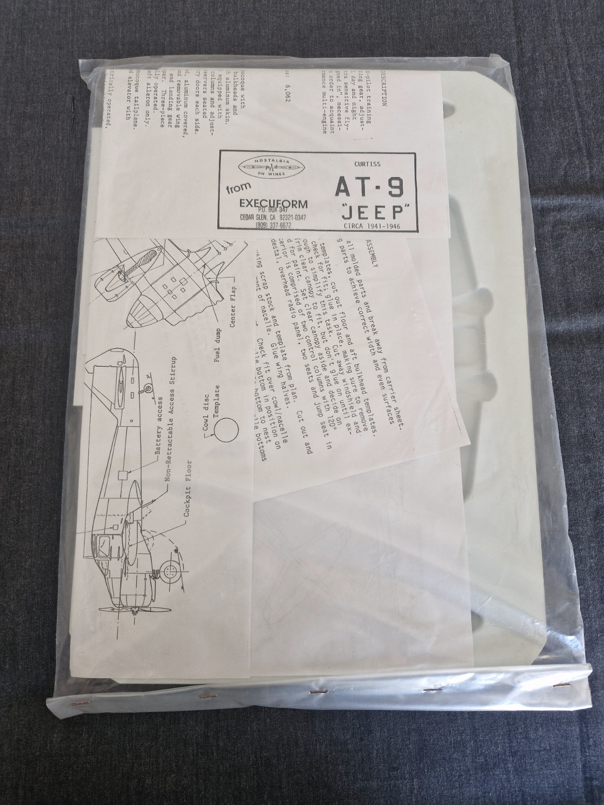 Maquette rare Curtiss AT-9 Jeep Execuform 1/72 pour collectionneur de modélisme WWII