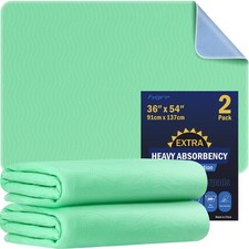 2 Pack 36  x 54  Extra Heavy Absorbency Washable 2 - 36" x 54", Green