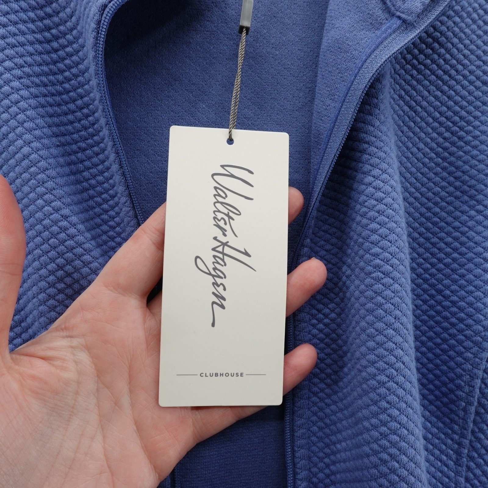 Walter Hagen Womens Clubhouse Full Zip Jacket Mid Blue Textured Small NEW