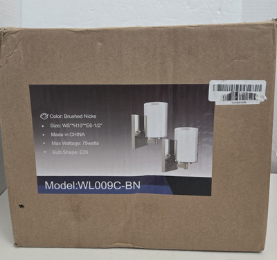 Wall Sconces Set 2 Modern Vanity Lights Double Glass Shade H 10'' 75W E26