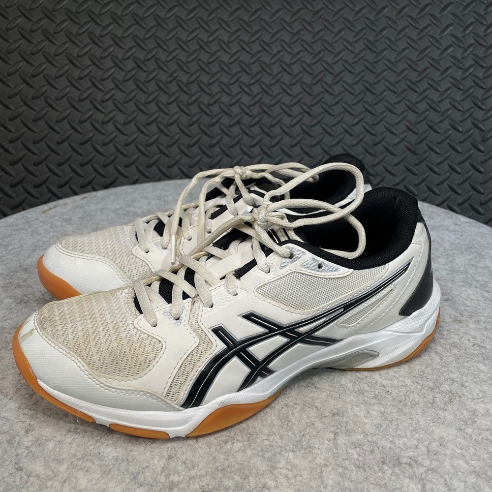 ASICS GEL-ROCKET 10 Women's Volleyball Shoes White/Black 1072A056 Size 7.5 thumbnail 3