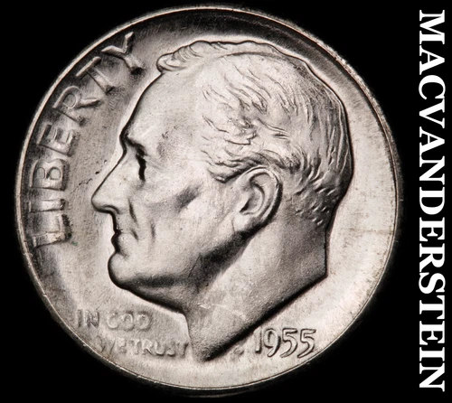 1955-S Roosevelt Dime- Silver Choice Gem Brilliant Uncirculated Luster #i8585