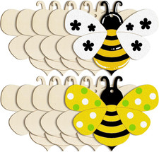 Large Size 7" Wooden Spring Ornaments to Paint, Bee Wooden DIY Blank Unfinished