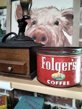 Folgers Vintage Coffee Metal Tin Can 5 16 oz ...