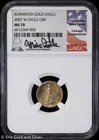2007-W $5 Burnished 1/10 oz American Gold Eagle NGC MS 70 | Mike Castle Signed