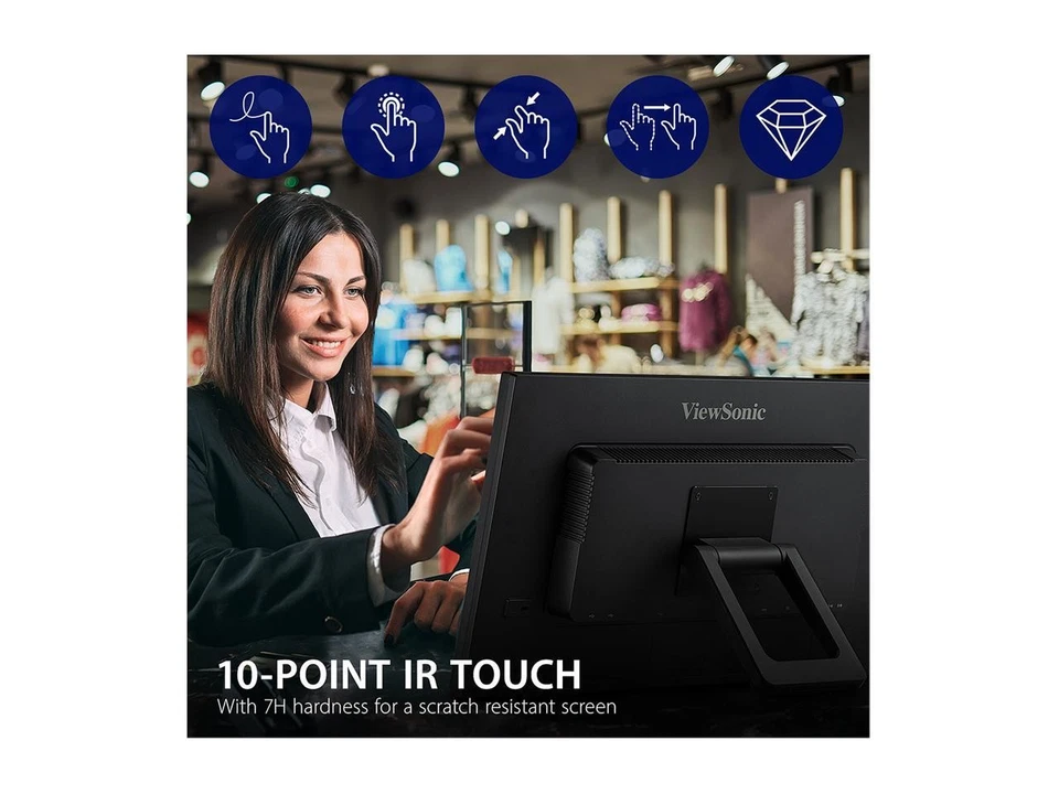 ViewSonic TD2423d 24 Inch 1080p 75 Hz 10-Point Multi IR Touch Screen with Eye - Image 2 of 4