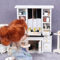 1:12 Puppenhaus Miniatur MöBel Badezimmer KüChe Waschbecken Schrank