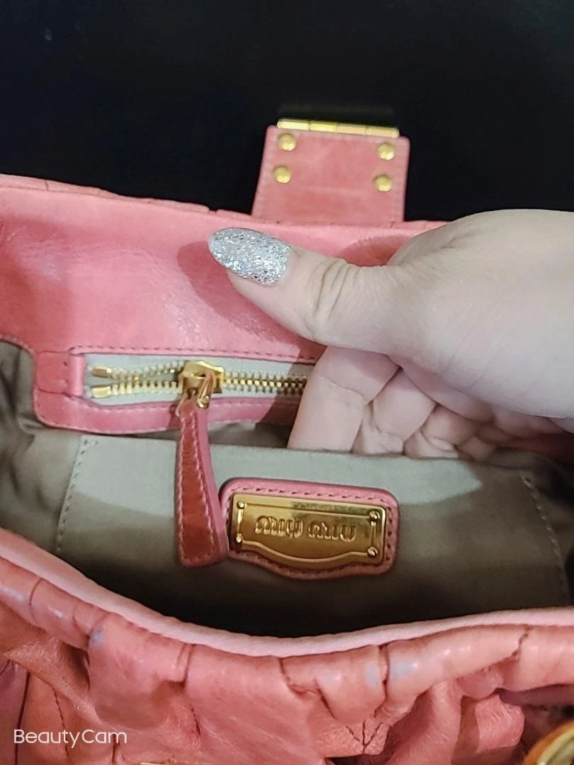 Borsa Miu Miu Matelasse tracolla pelle rosa USATA originale #S2283