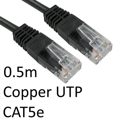 Rj45 M To Rj45 M Cat5e 0.5M Black Oem Moulded Boot Copper Utp Network Cable