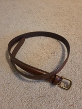 Vintage Chaps Ralph Lauren Men's Brown Leather Belt Size 40 Solid Brass Buckle