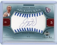 Jason Kidd - 2005-06 Upper Deck Sweet Shot Spot Signatures Blue Thread 4/5 Auto