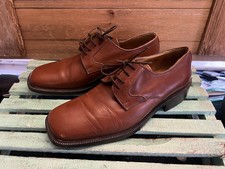 Men s Steeple Gate Square Toe Brown Leather Oxfords/ 10.5 Made In Italy 82494