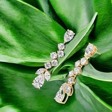 3 Ct Pear Cut Simulated Diamond Women's Drop Earrings In 14k Yellow Gold Plated