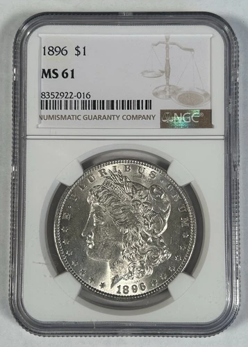 1896 Morgan Silver $1 Dollar Coin NGC MS 61