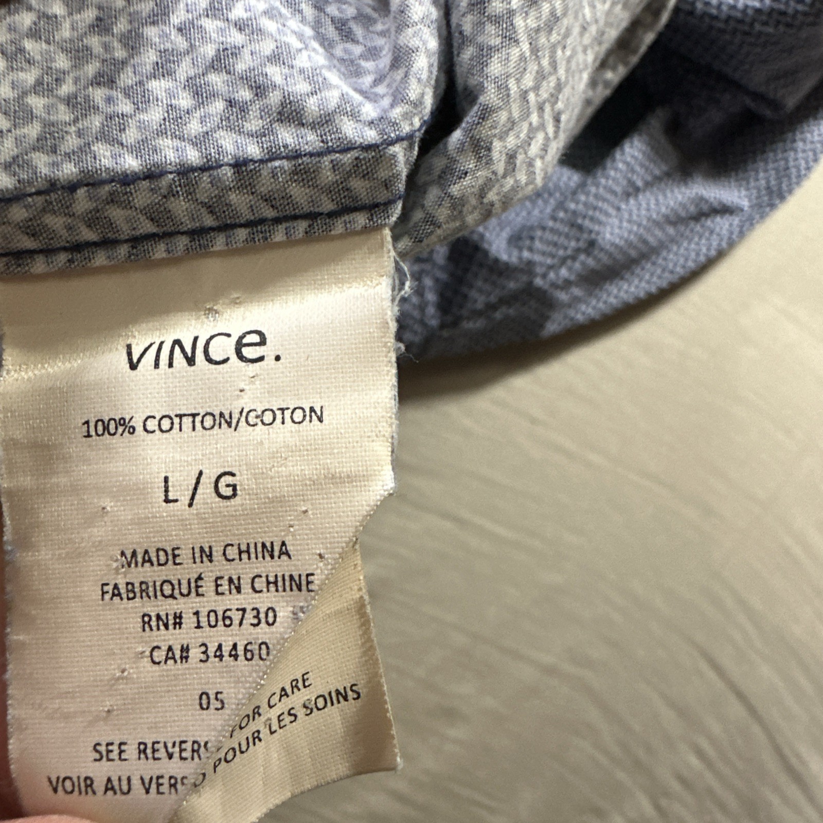 Vince Geometric Pattern Button Down Long Sleeve S… - image 22