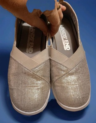 Lands End Comfort Step Women's Platinum Colored Slip-on Shoes Women's 9.5