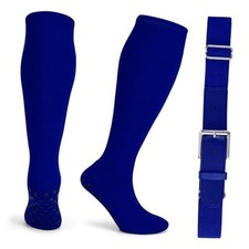 Baseball Socks and Belt Combo Set Softball Socks Youth Grip Adult Royal Blue