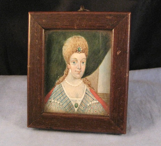 MINIATURA ANTICO RITRATTO INCORNICIATO LUCY RUSSELL HARRINGTON CONTESSA BEDFORD 1628