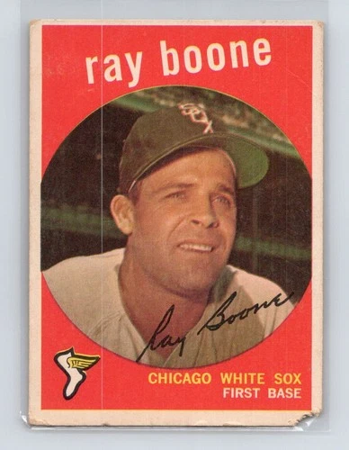 1959 Topps #252b Ray Boone : Gray/darker back - product listing photo