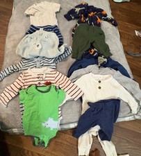 Unisex Baby Mixed Size Clothing Lot Bodysuits Rompers Pants Sleepers Multicolor