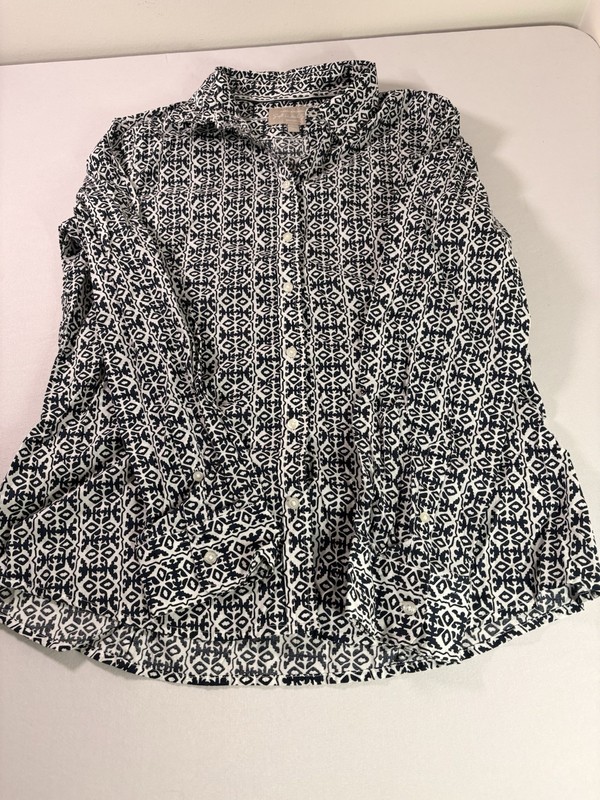 Banana Republic Womens Size Large Soft Wash Shirt 100% Cotton Button-Down-Bin A1