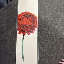 Pretty Red Flower/ HAND COLORED BOOK MARK. Laminated