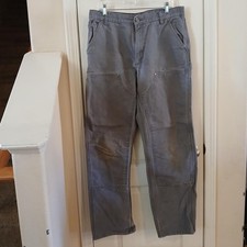 Vintage Y2K Carhartt FADED THRASHED Double Knee Workwear Carpenter Pants 35x34