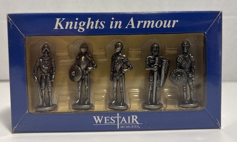 Westair Knights in Armor 10145 1972 Pewter Figures Tower London New Sealed Box