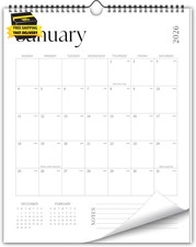 Aesthetic 2026 Wall Calendar - 12 Monthly Calendar from January 2026 to December