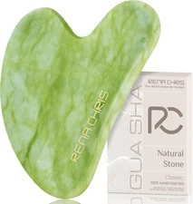 Gua Sha Facial Tools: Natural Jade Stone Guasha Tool for Face Acupuncture Therap